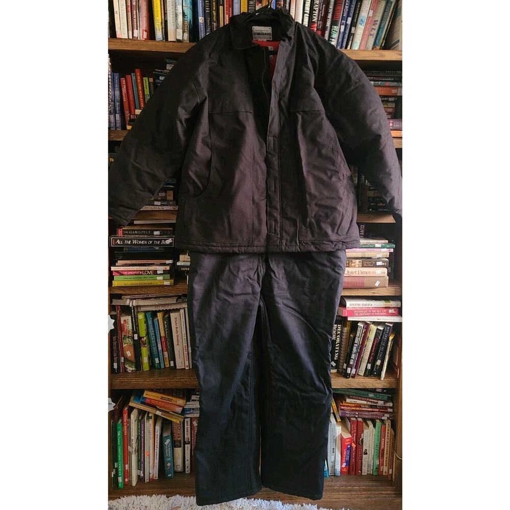 Men's 2X women's Steel Guard black canvas insulated bibs overalls & coat set